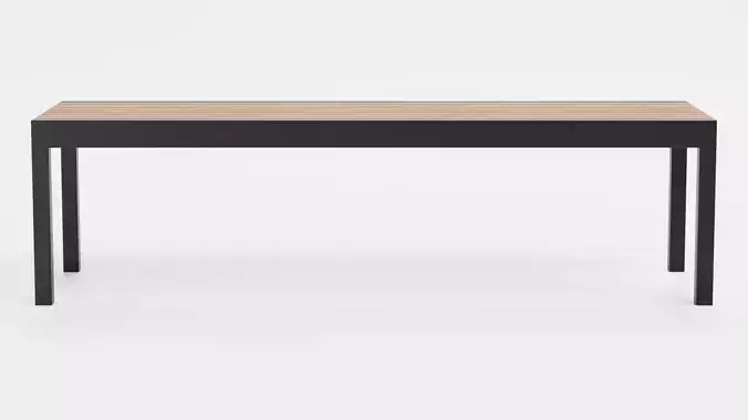 Modern Outdoor Bench V1 Low-poly 3D model 3