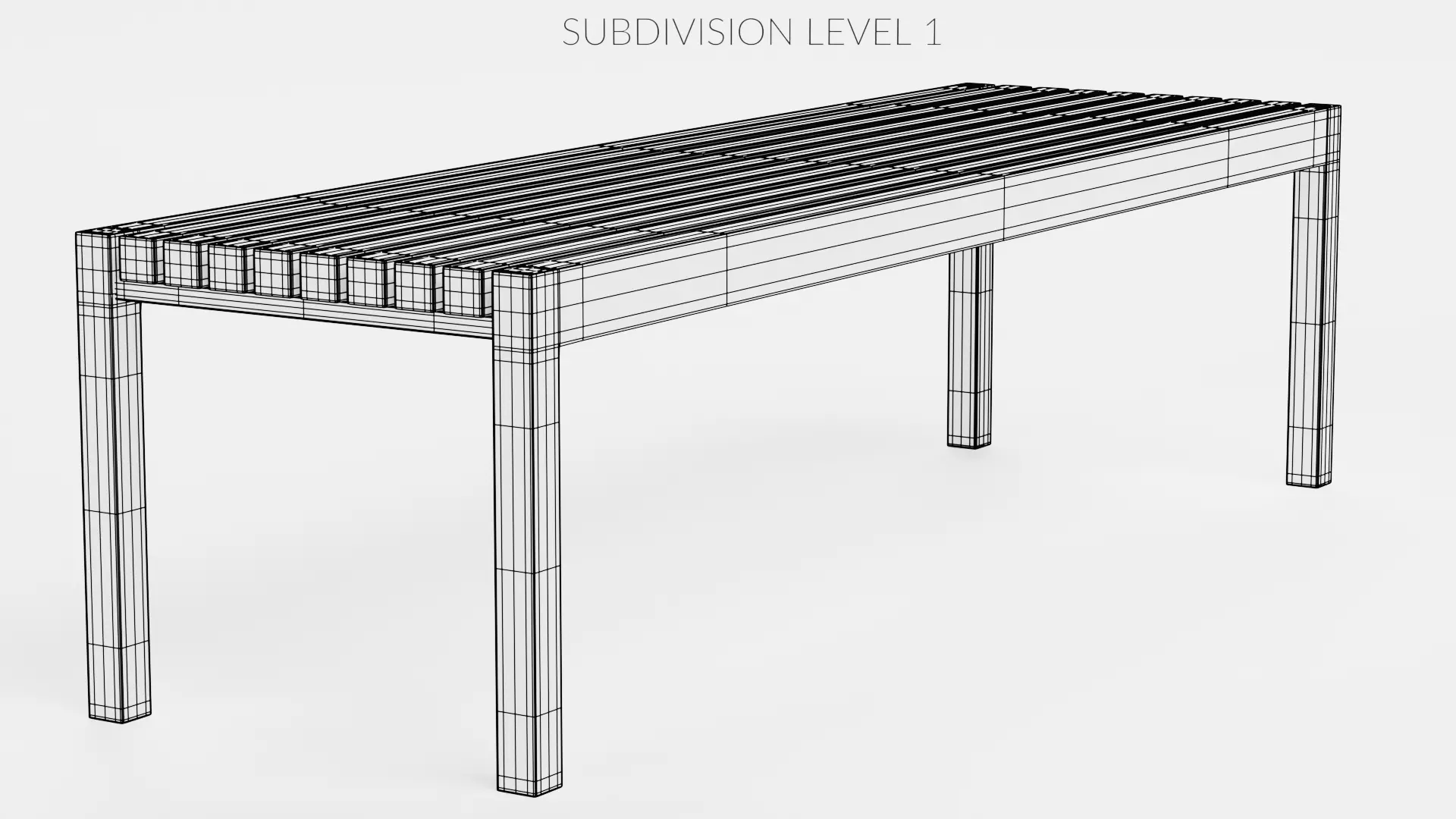 -Garden Bench V1- Low-poly 3D model_10