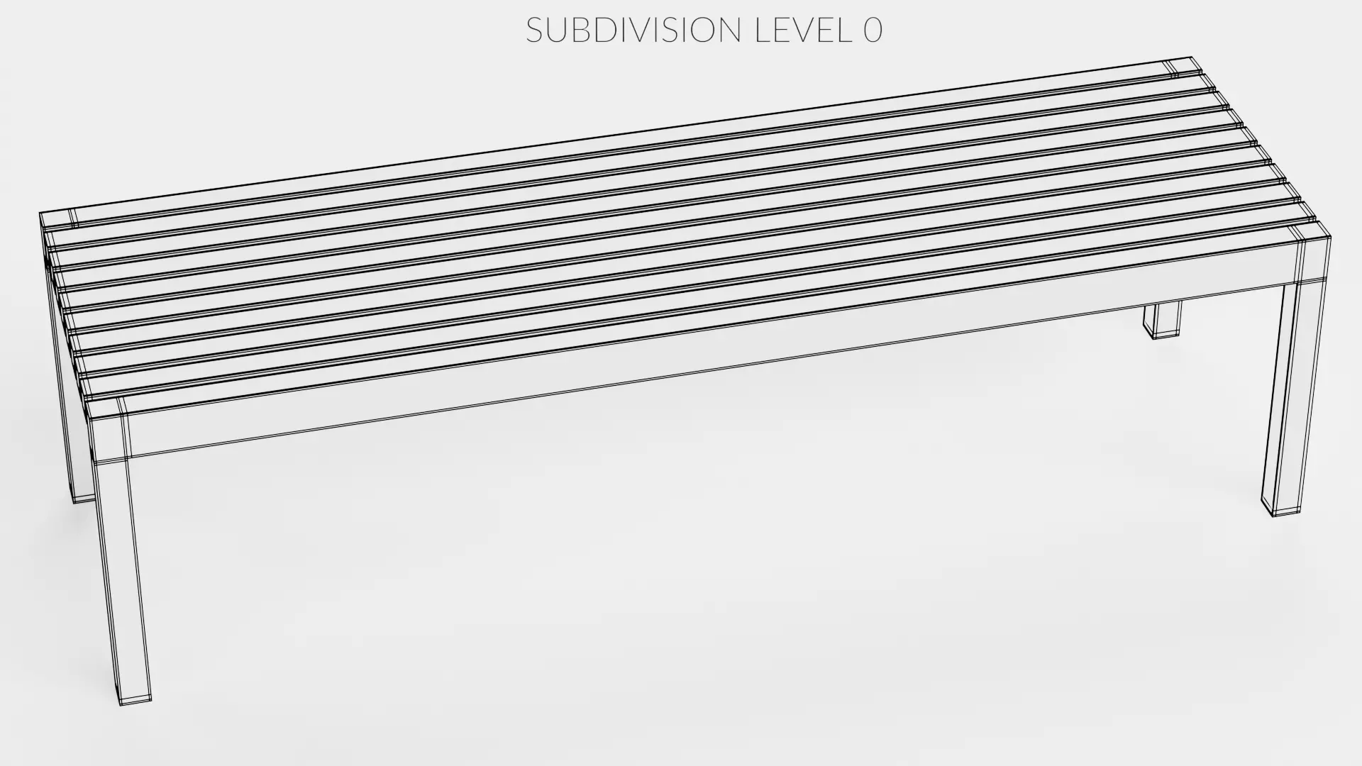 -Garden Bench V1- Low-poly 3D model_7