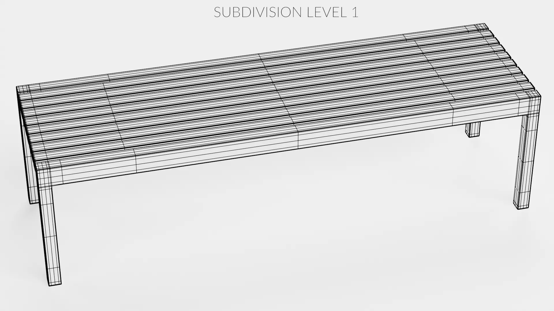 -Garden Bench V1- Low-poly 3D model_8