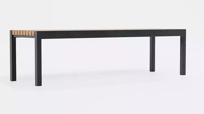 Modern Outdoor Bench V1 Low-poly 3D model 4