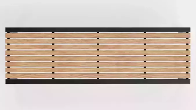 Modern Outdoor Bench V1 Low-poly 3D model 6