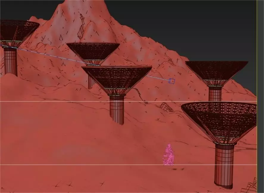 sustainable structure in the mountain design Low-poly 3D model_0