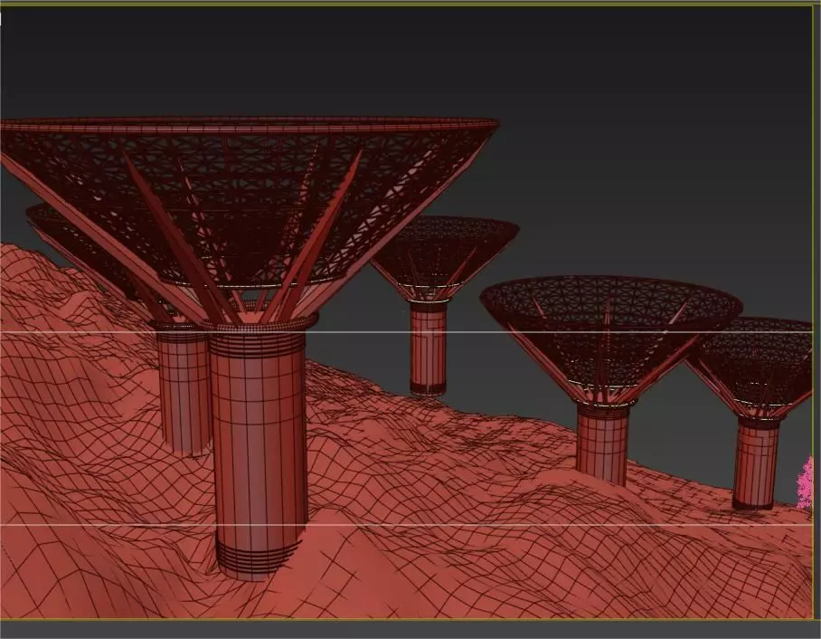 sustainable structure in the mountain design Low-poly 3D model_1
