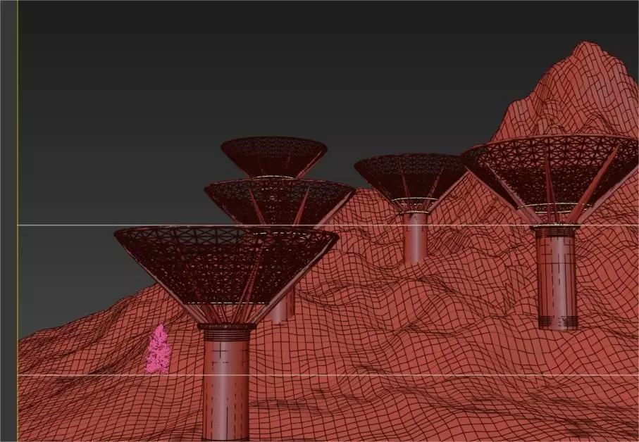 sustainable structure in the mountain design Low-poly 3D model_2