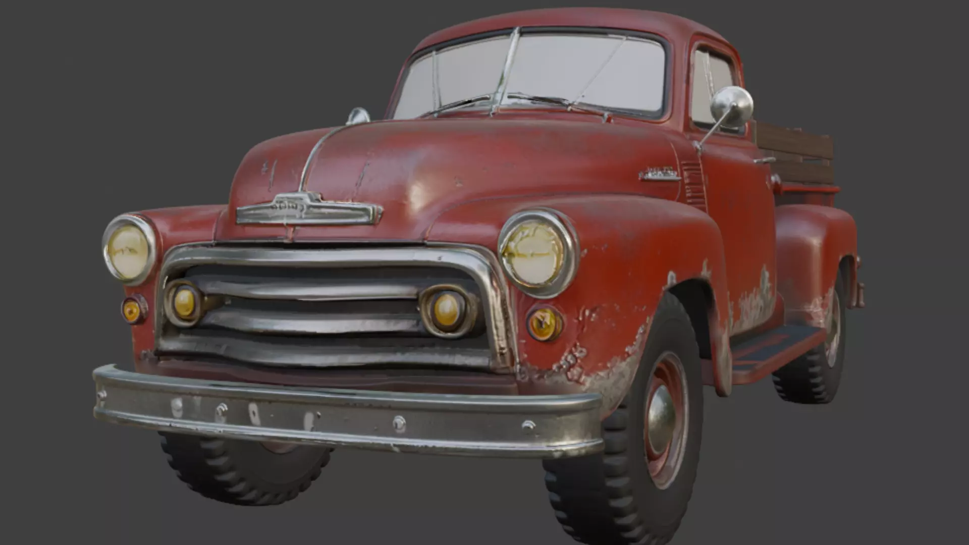 Rusty Pickup Truck 3D Model 3D model