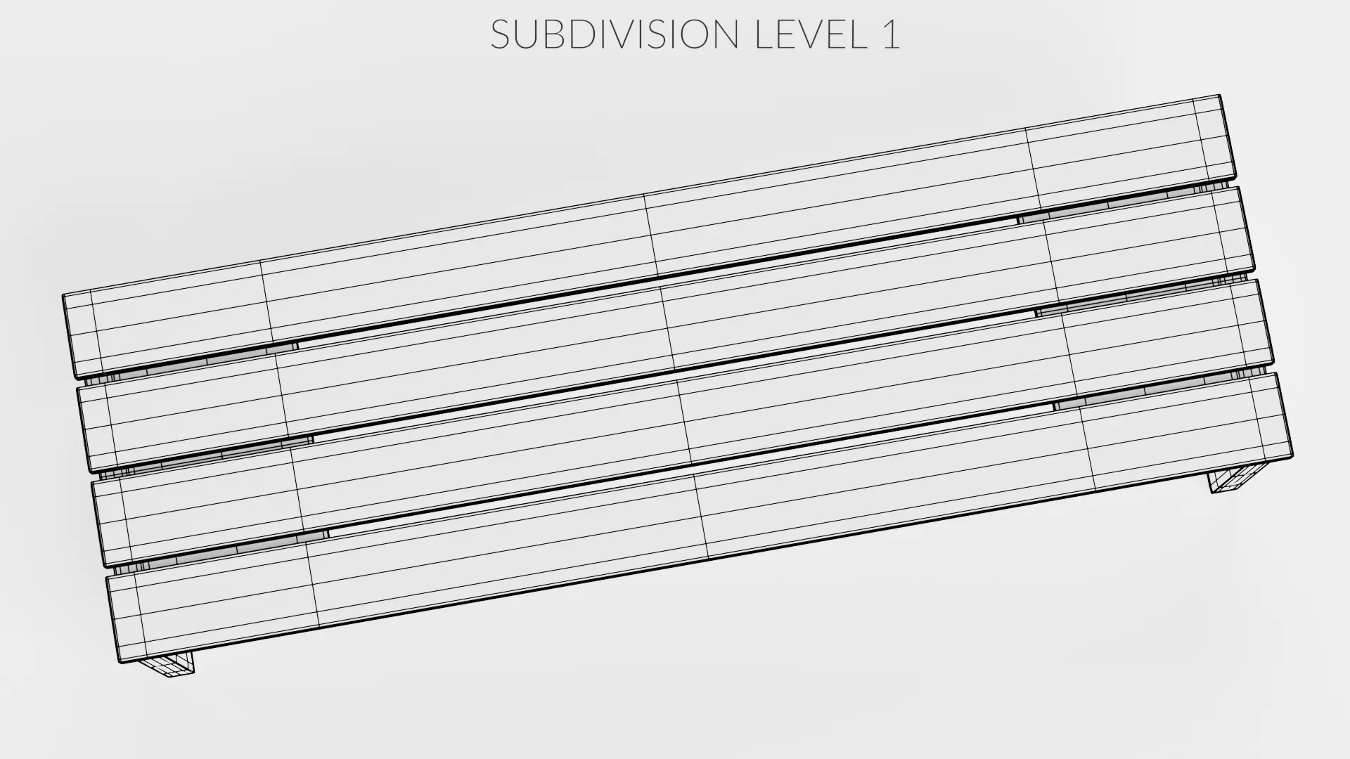 -Garden Bench V3- Low-poly 3D model_10