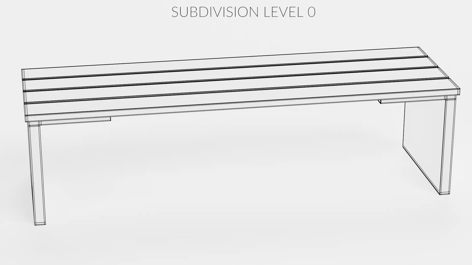 -Garden Bench V3- Low-poly 3D model_7