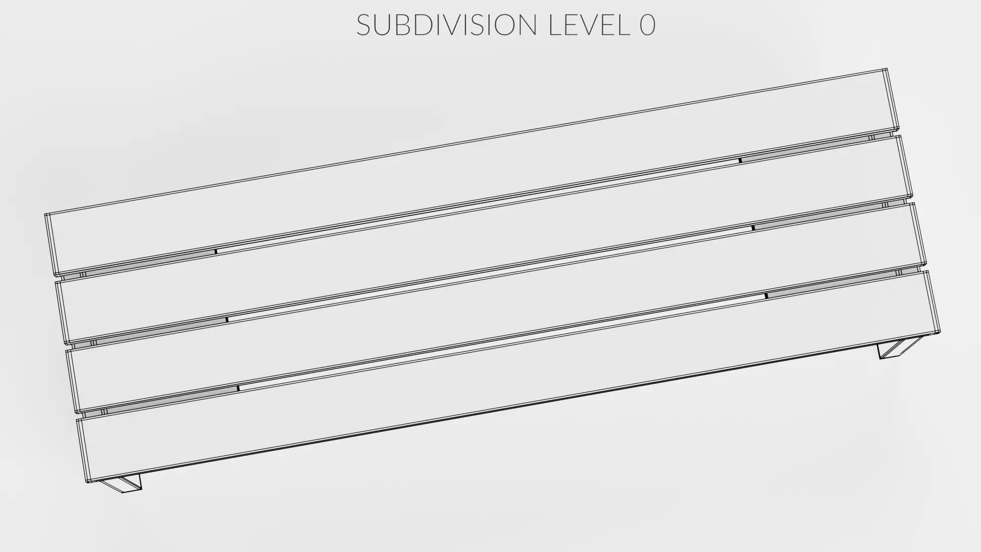 -Garden Bench V3- Low-poly 3D model_9