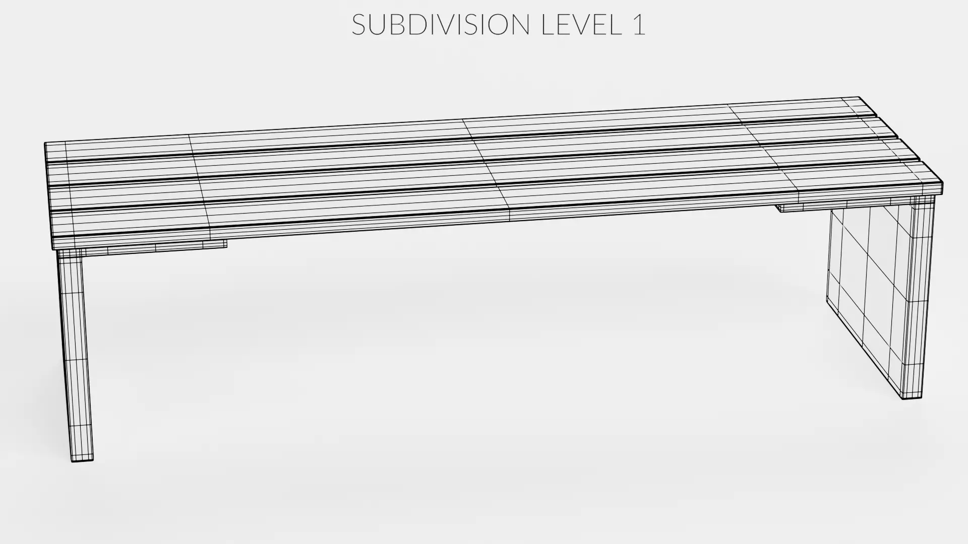 -Garden Bench V3- Low-poly 3D model_8