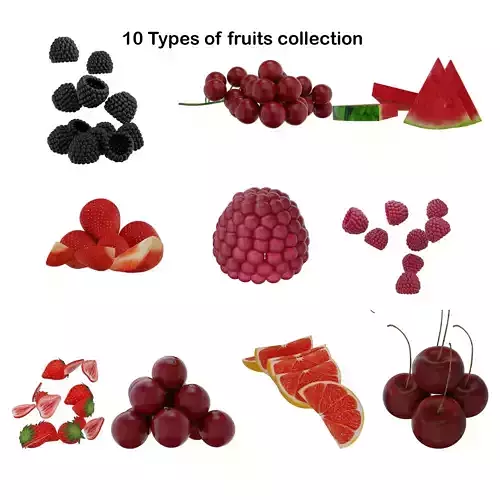 8 Diffrent types of fruits collection