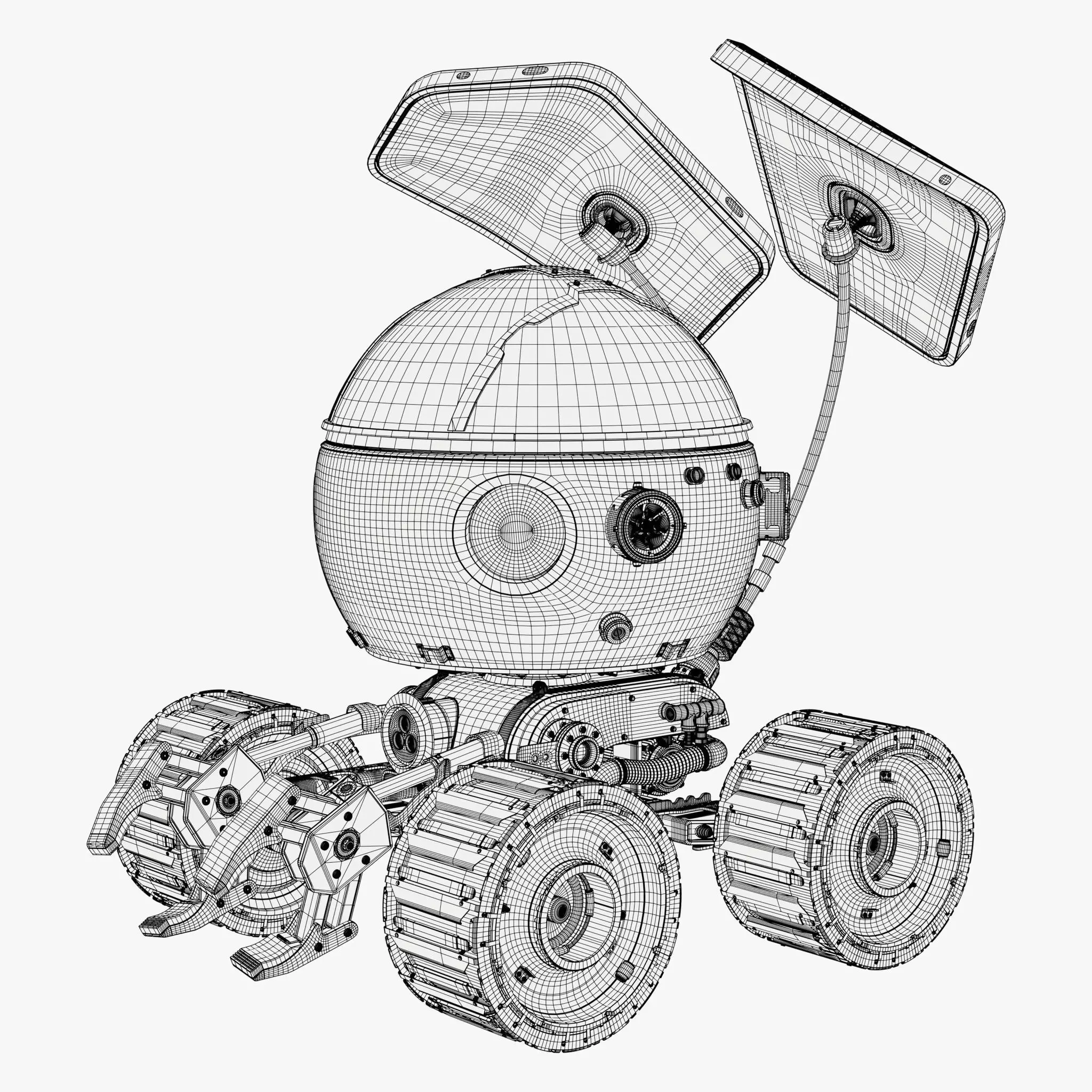 Sci-Fi Spherical Exploration Rover M1 3D model_6