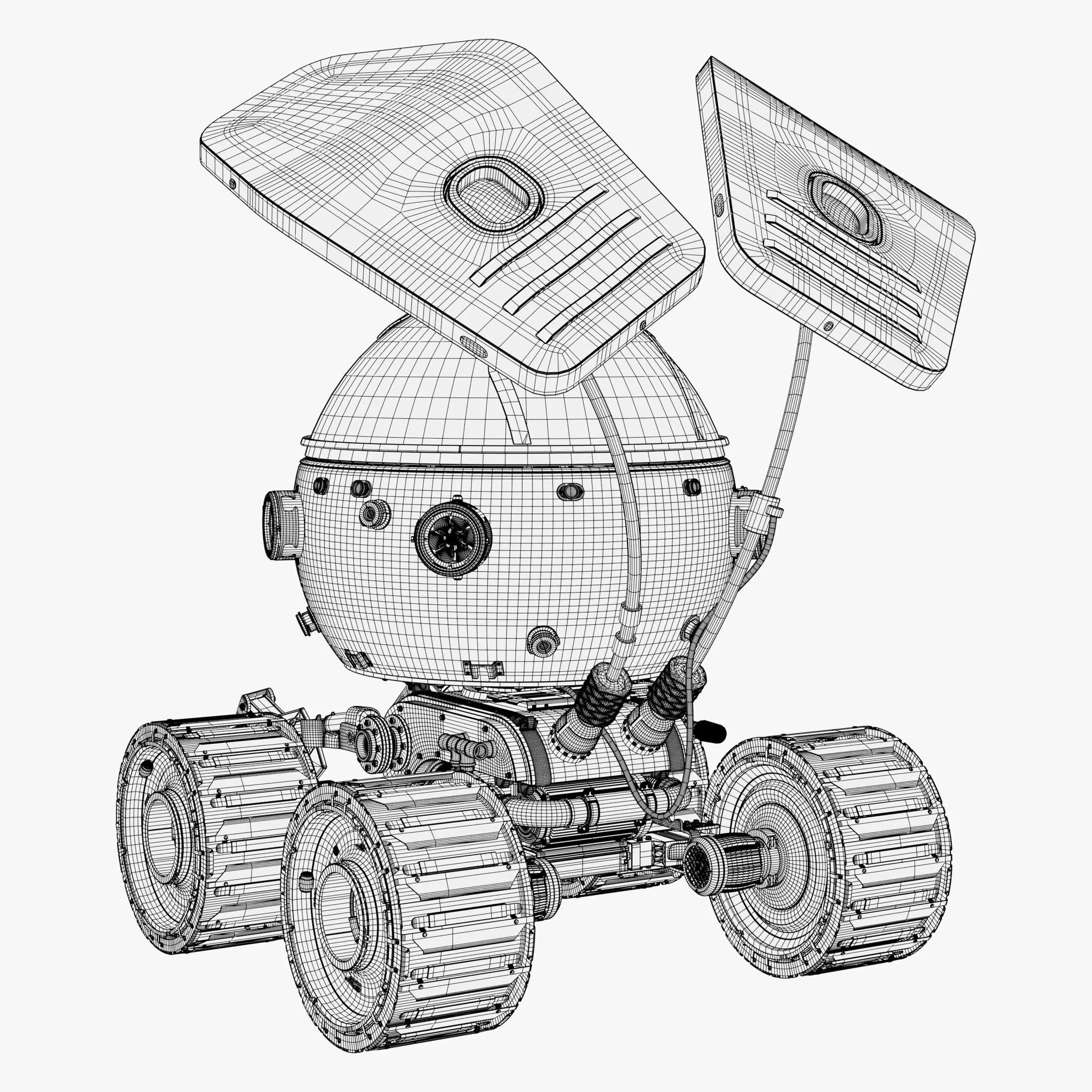 Sci-Fi Spherical Exploration Rover M1 3D model_10