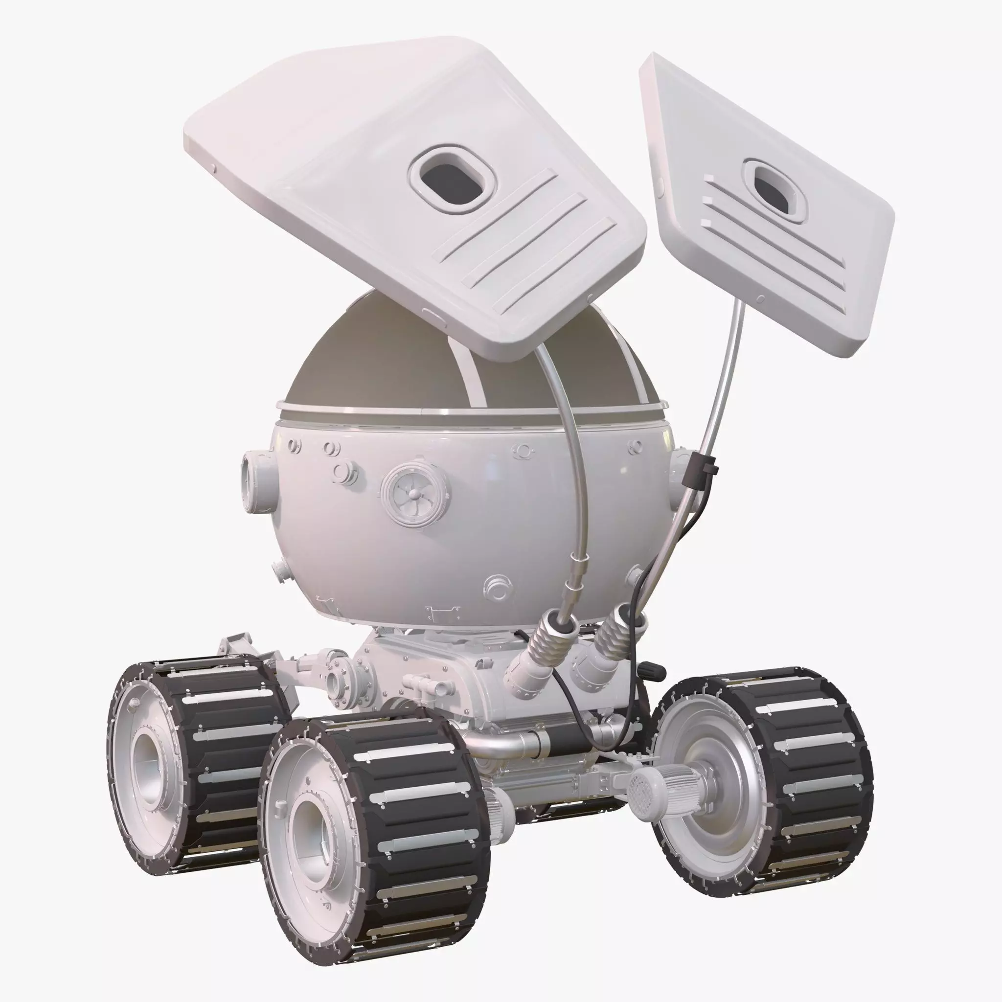 Sci-Fi Spherical Exploration Rover M1 3D model_4