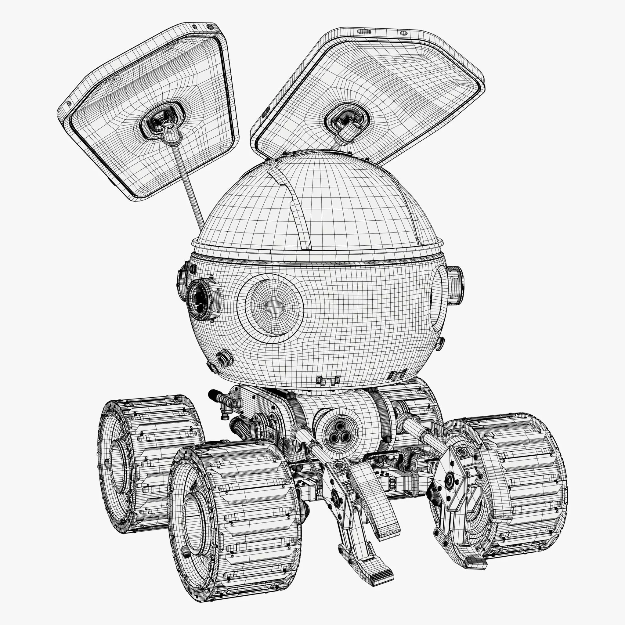 Sci-Fi Spherical Exploration Rover M1 3D model_11