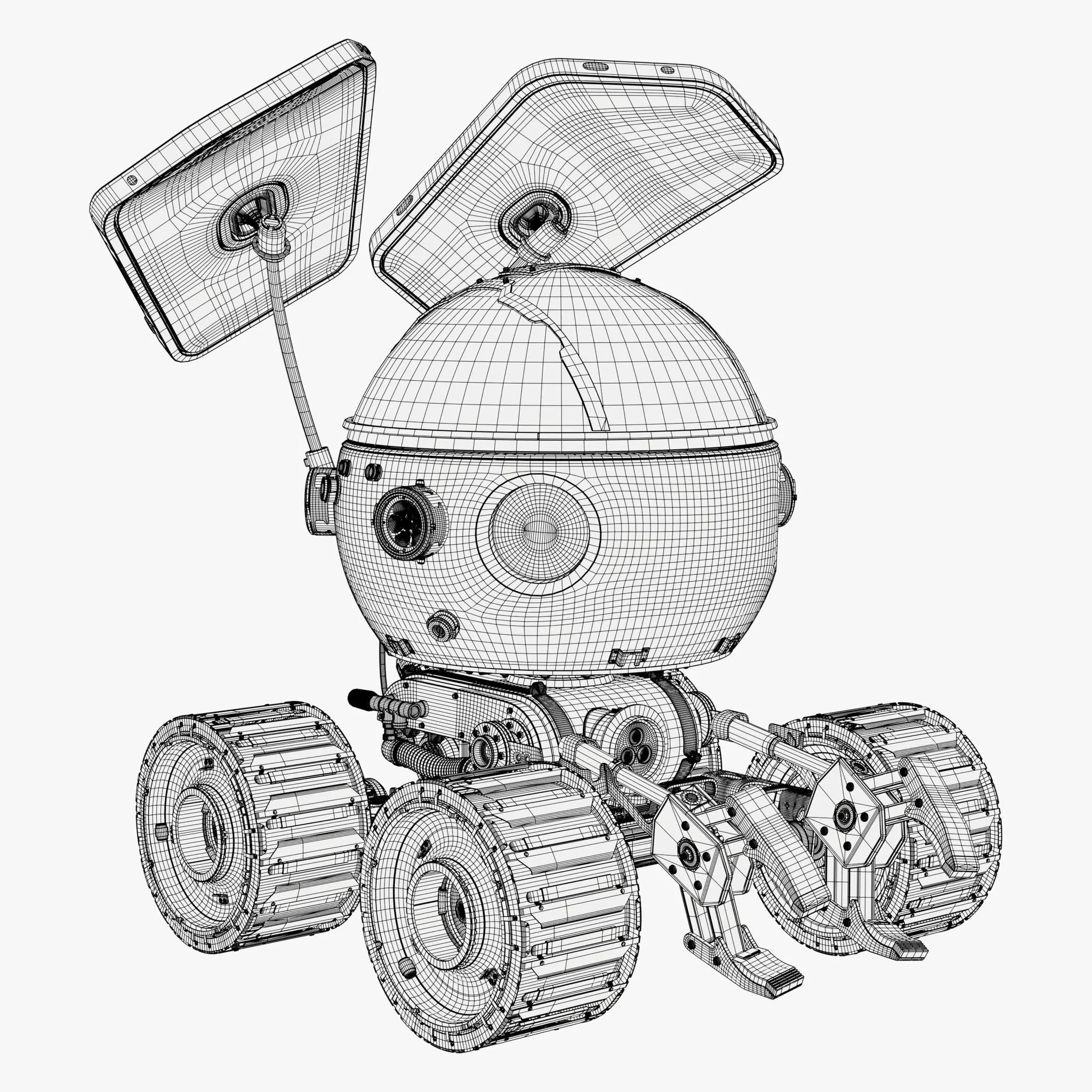 Sci-Fi Spherical Exploration Rover M1 3D model_8