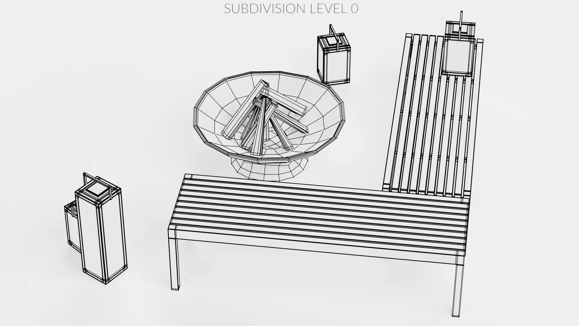-Garden Setup V1- Low-poly 3D model_13
