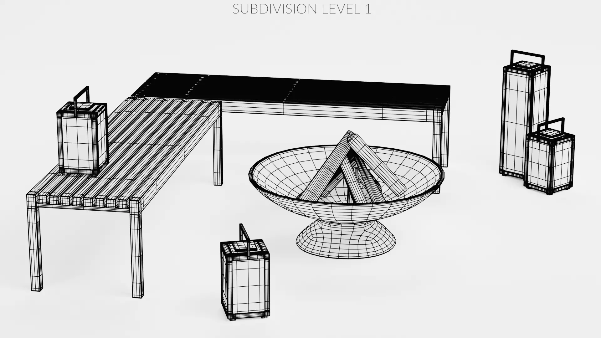-Garden Setup V1- Low-poly 3D model_12