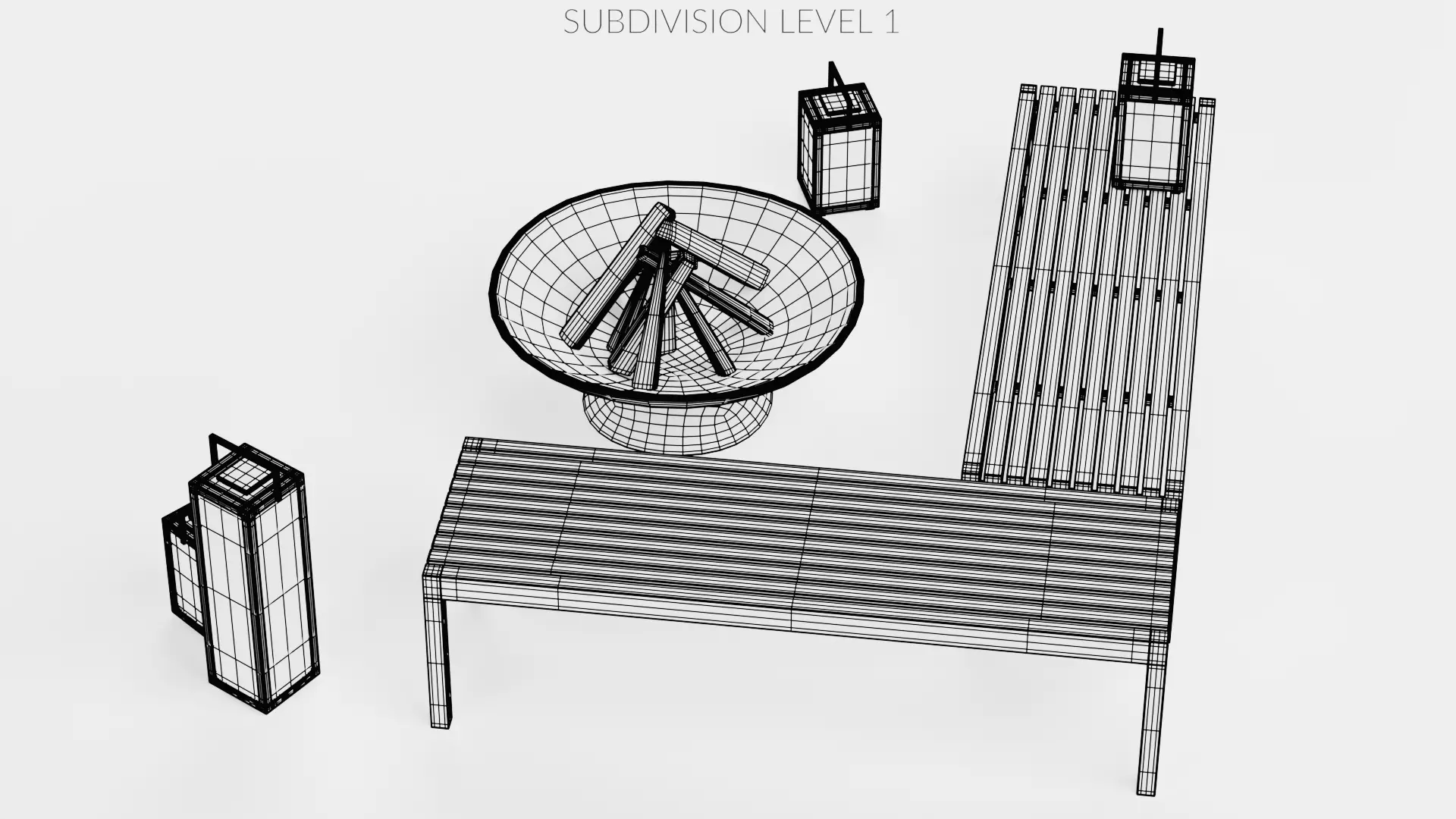 -Garden Setup V1- Low-poly 3D model_14