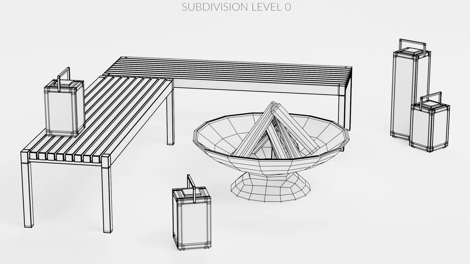 -Garden Setup V1- Low-poly 3D model_11