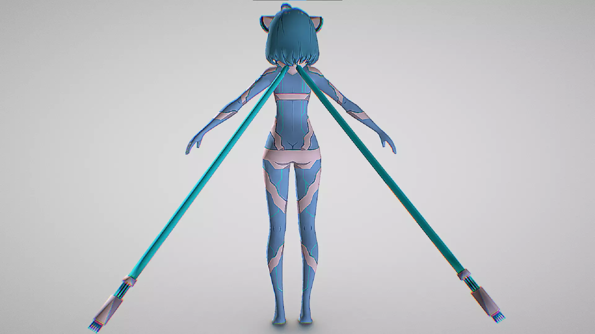 Lucy - The Ethereal Curator - Azure Felyne Race - Soulworker Low-poly 3D model_3