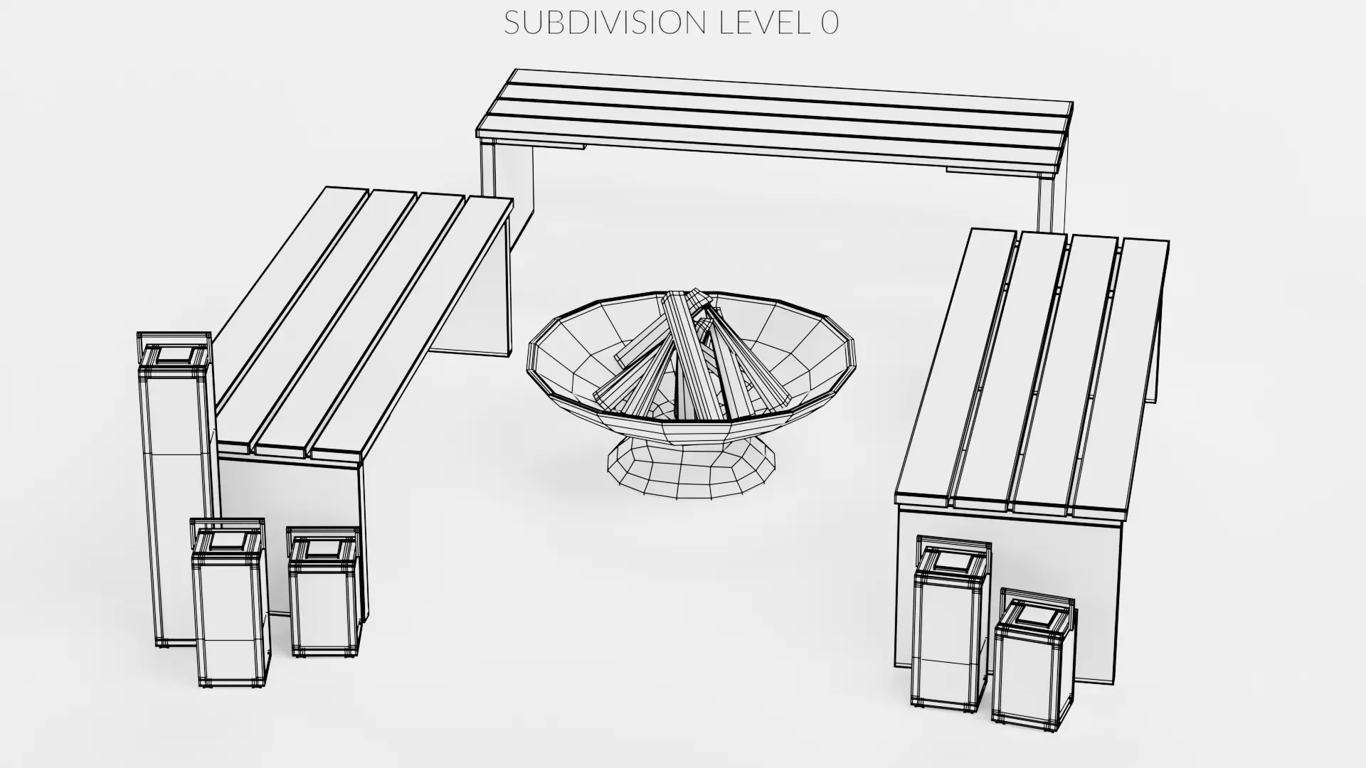 -Garden Setup V2- Low-poly 3D model_10