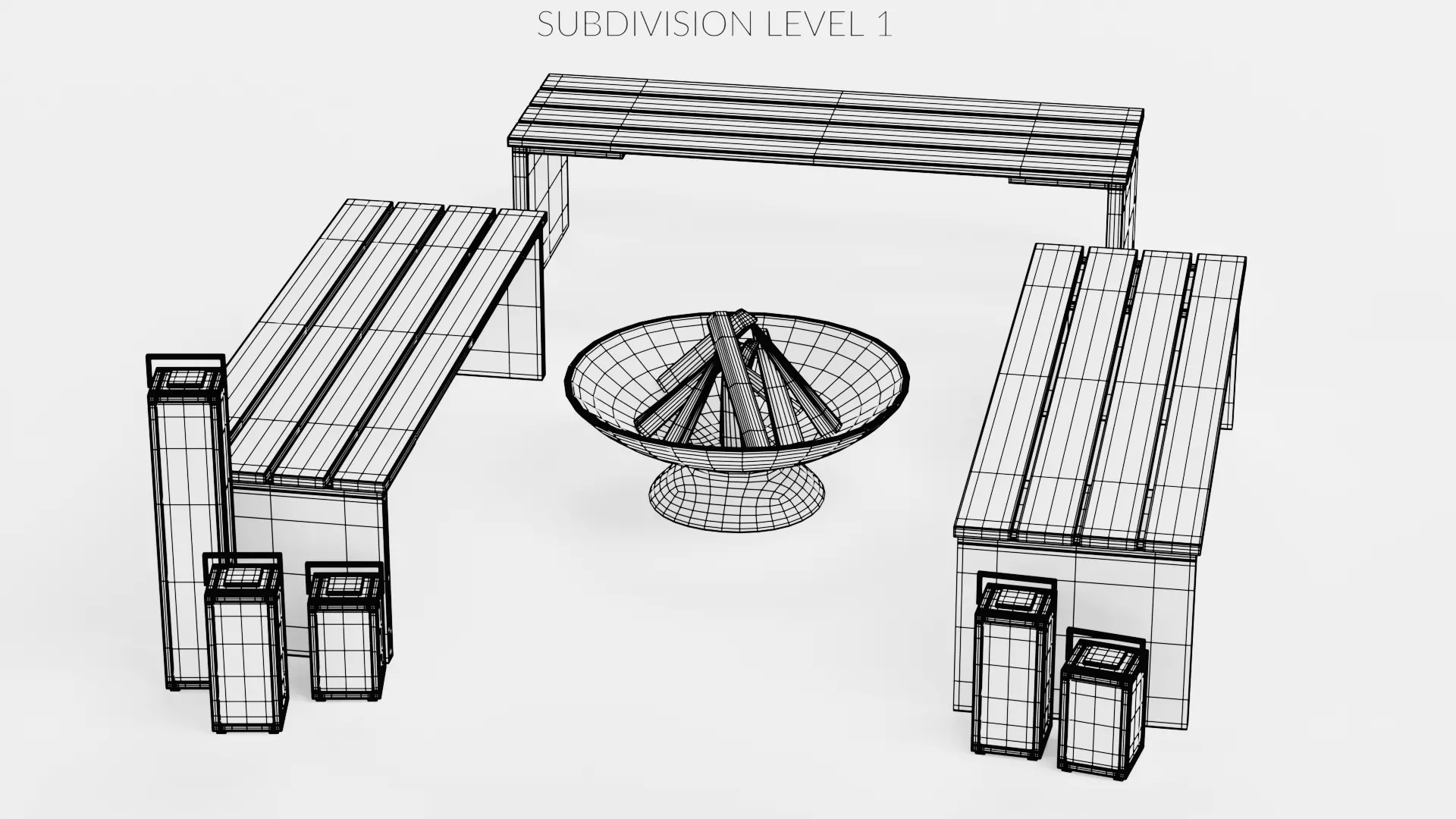 -Garden Setup V2- Low-poly 3D model_11