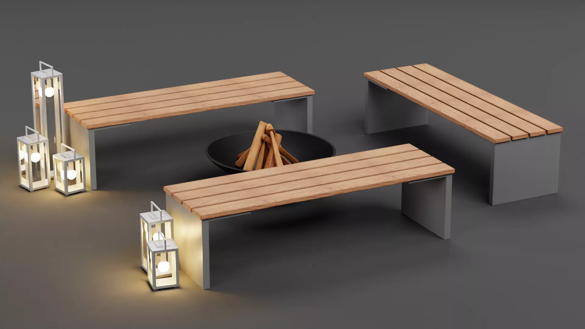 -Garden Setup V2- Low-poly 3D model_4