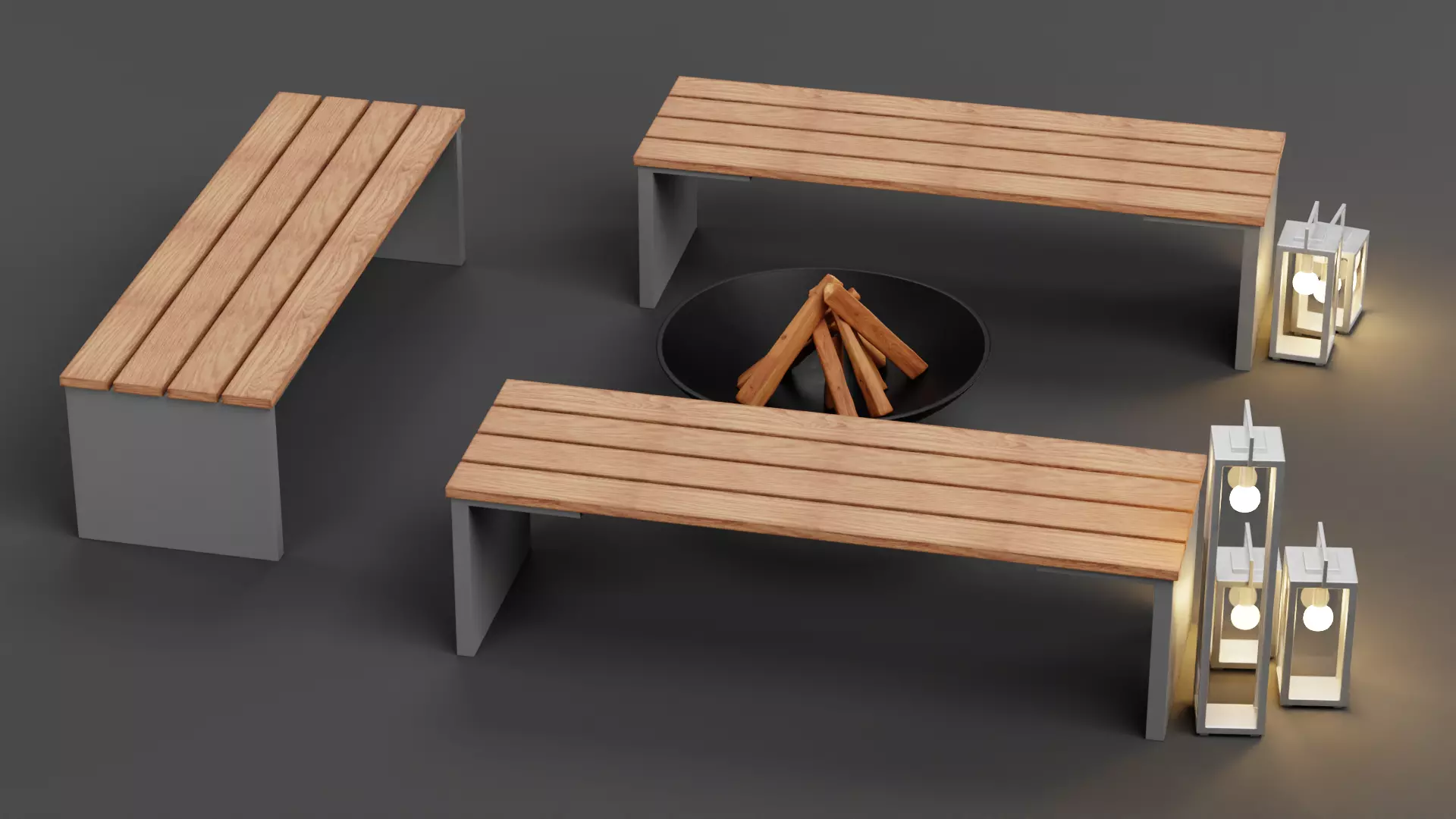 -Garden Setup V2- Low-poly 3D model_2