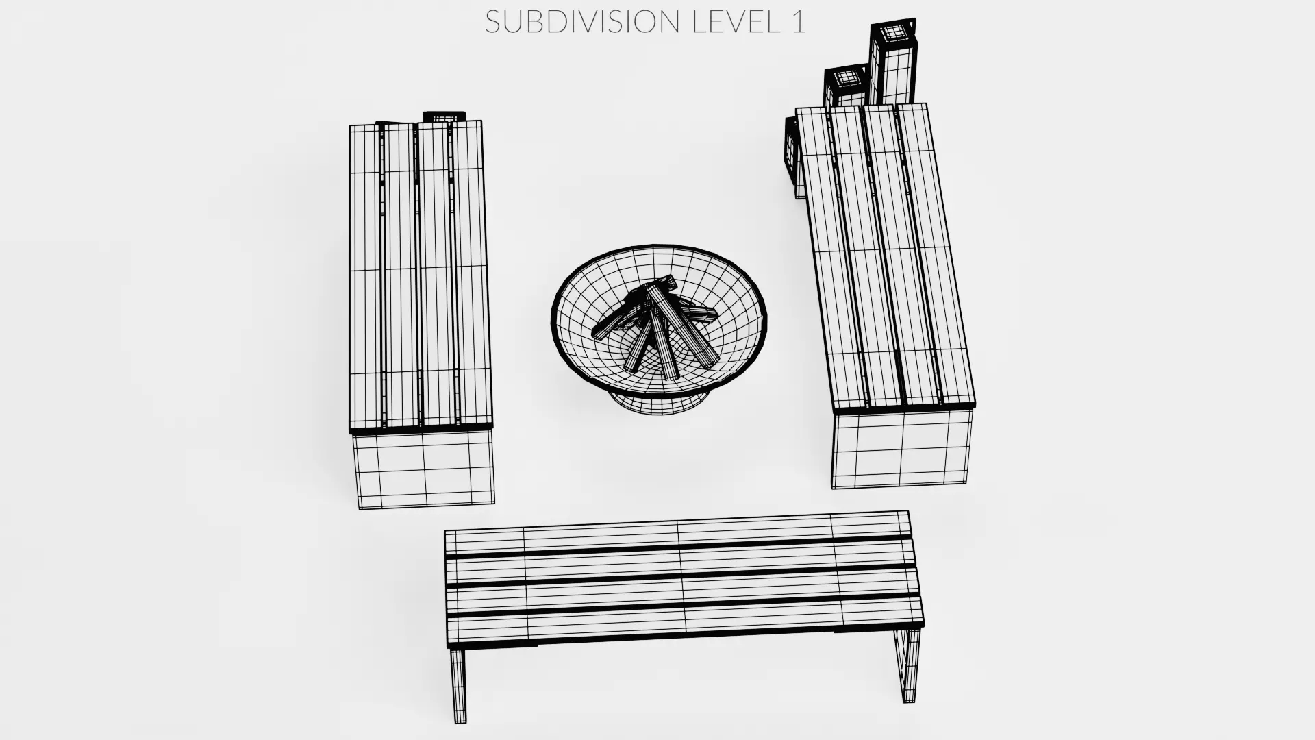 -Garden Setup V2- Low-poly 3D model_13