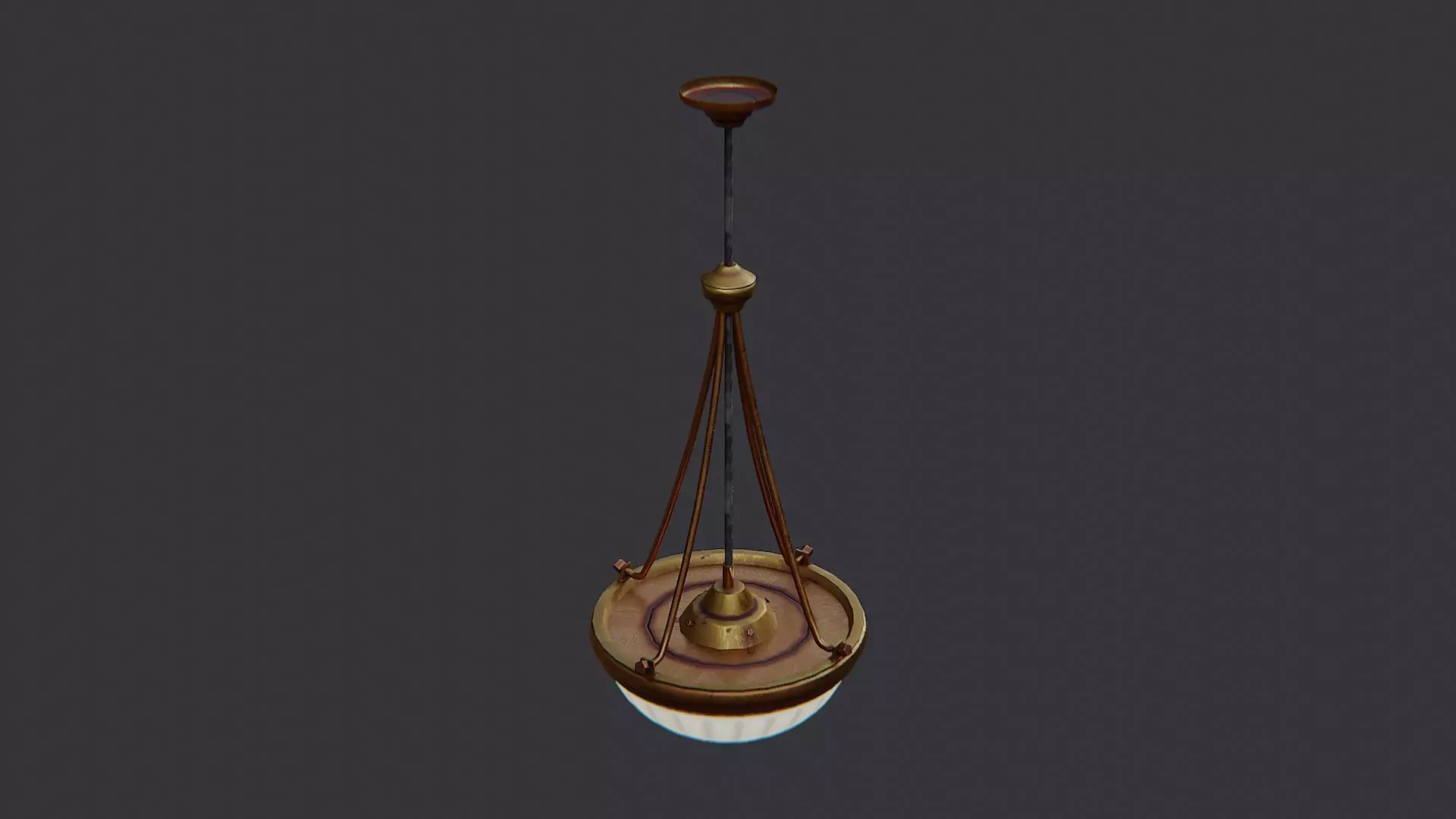 Brass Hanging Interior Pendant Lamp Low-poly 3D model_1