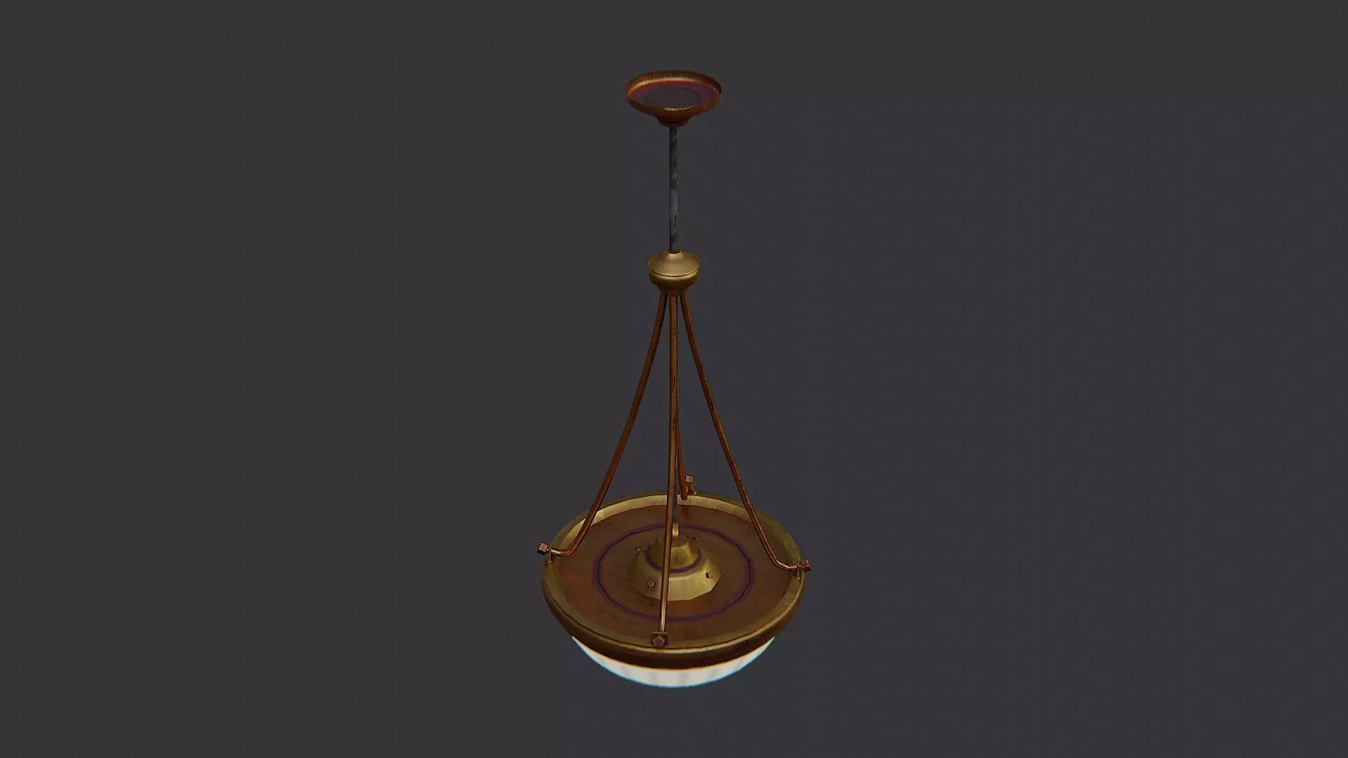 Brass Hanging Interior Pendant Lamp Low-poly 3D model_0