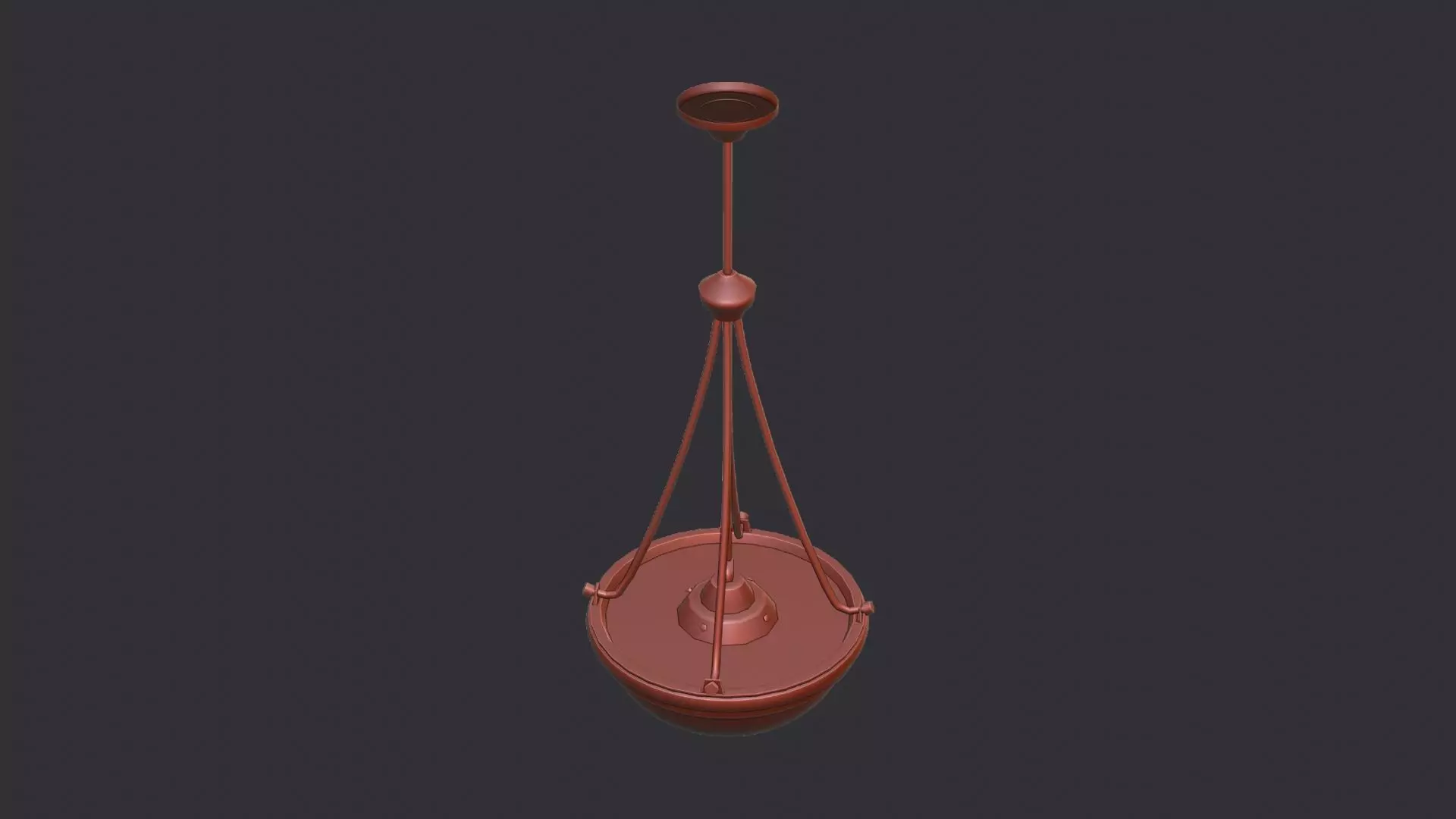 Brass Hanging Interior Pendant Lamp Low-poly 3D model_6