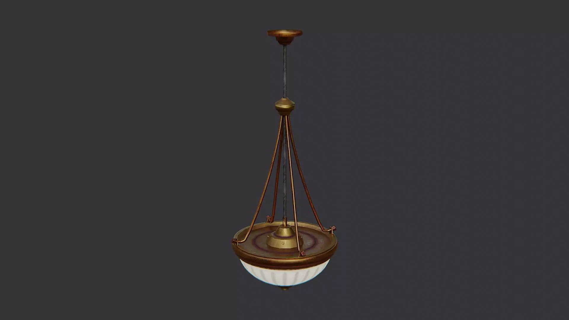 Brass Hanging Interior Pendant Lamp Low-poly 3D model_2