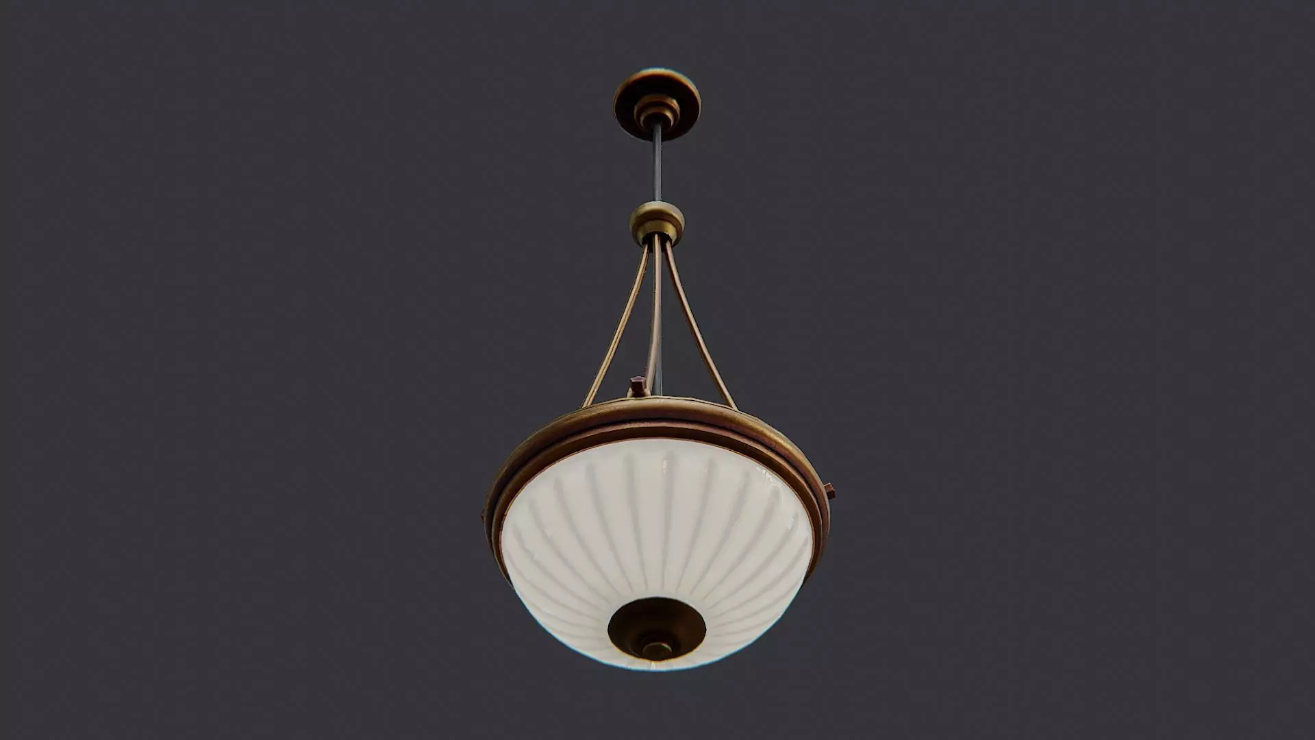 Brass Hanging Interior Pendant Lamp Low-poly 3D model_5