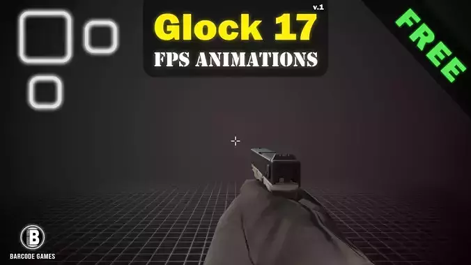 Glock 17 - FPS Weapon Animations Free low-poly 3D model
