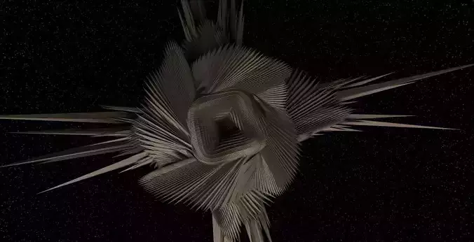 Procedural Sci-Fi Spiked Core Abstract Alien Structure