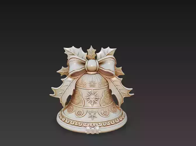 Golden Bell Ornament - Stylized Christmas 3D Model 3D print model