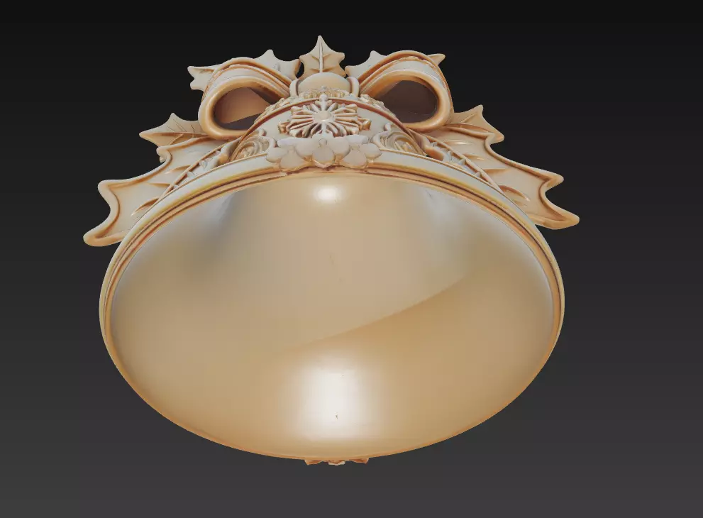 Golden Bell Ornament - Stylized Christmas 3D Model 3D print model_3