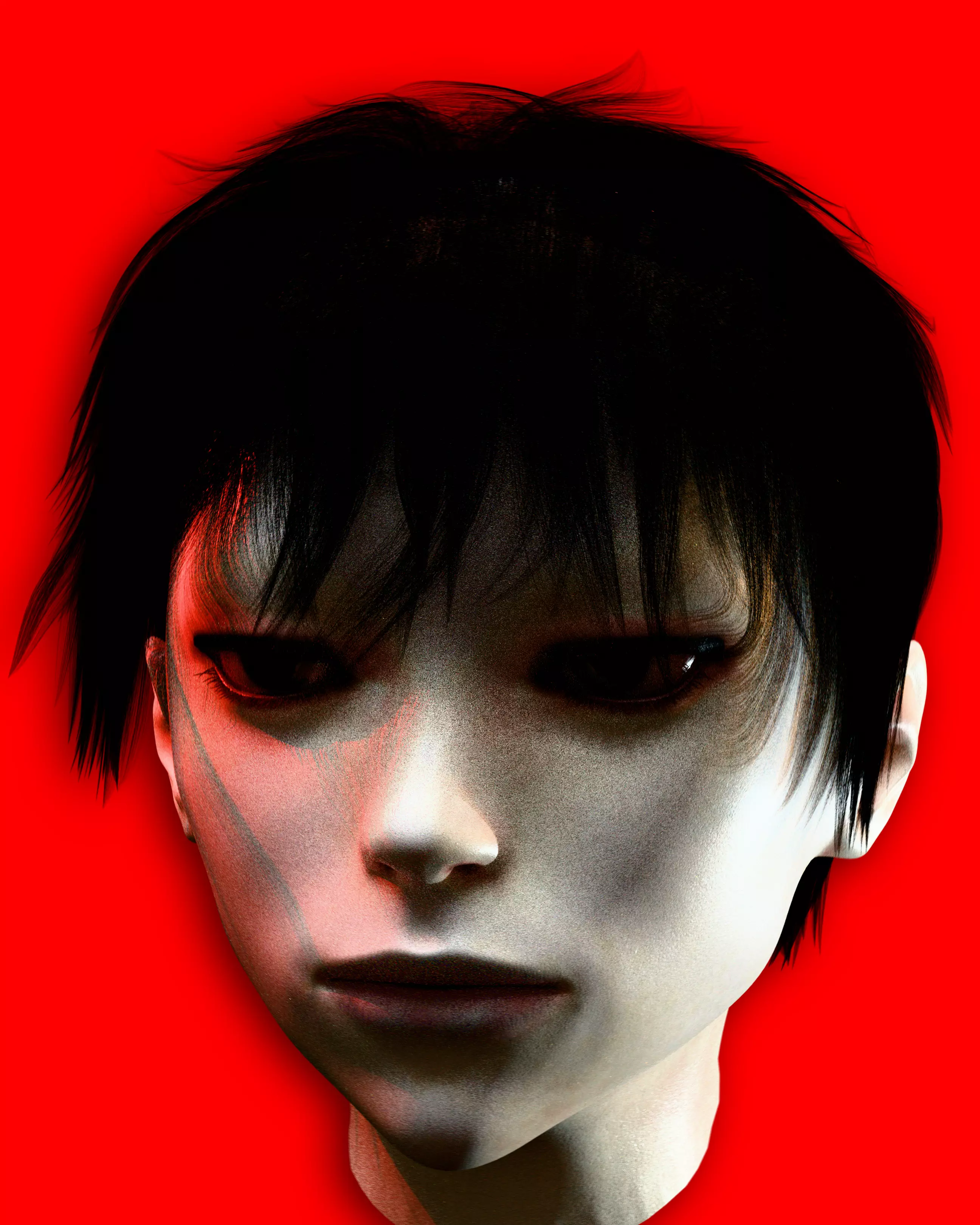 3D anime hair Free 3D model_0