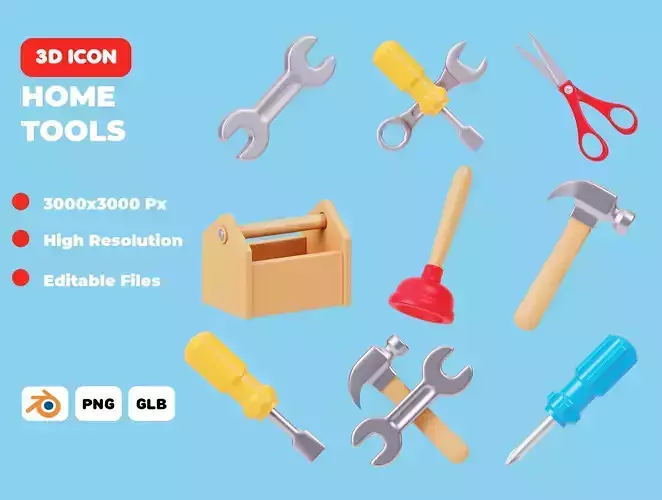 Home Tools 3D Icon Pack