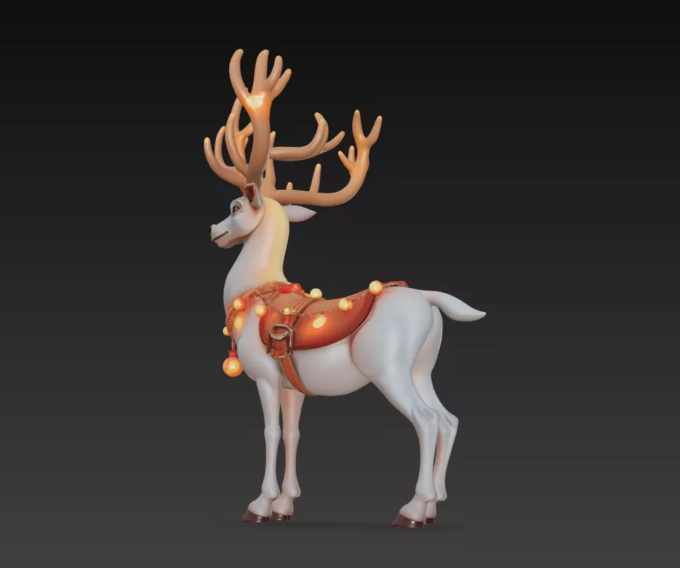 Mystic Reindeer - Fantasy Holiday 3D Model 3D print model_4