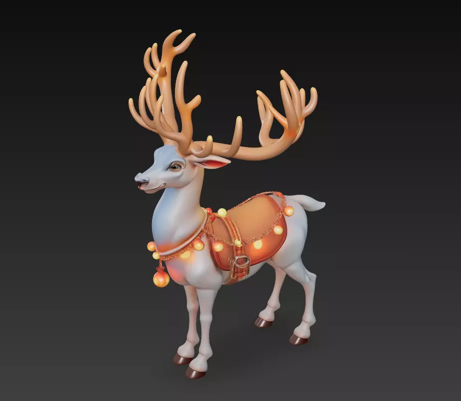Mystic Reindeer - Fantasy Holiday 3D Model 3D print model_1