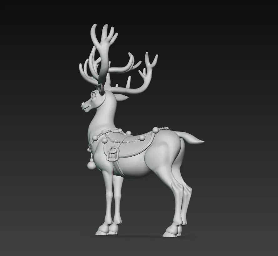 Mystic Reindeer - Fantasy Holiday 3D Model 3D print model_6