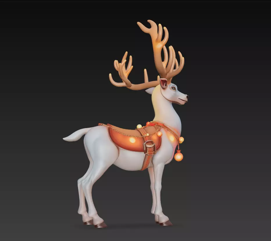 Mystic Reindeer - Fantasy Holiday 3D Model 3D print model_3