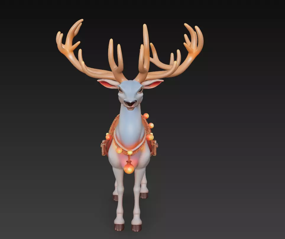 Mystic Reindeer - Fantasy Holiday 3D Model 3D print model_0