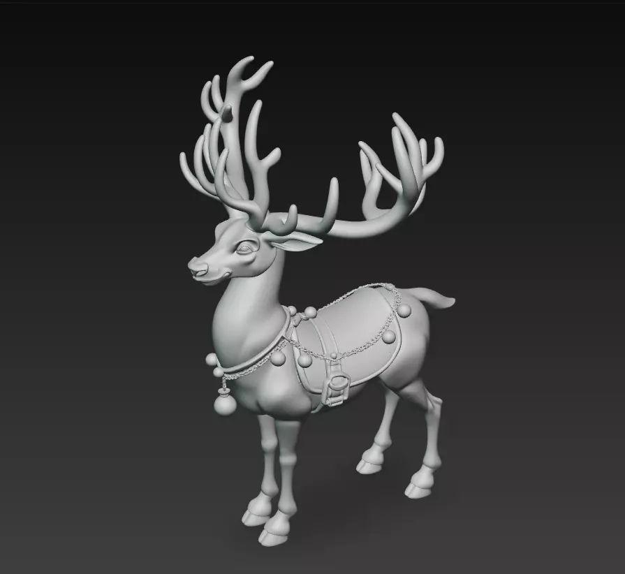 Mystic Reindeer - Fantasy Holiday 3D Model 3D print model_5