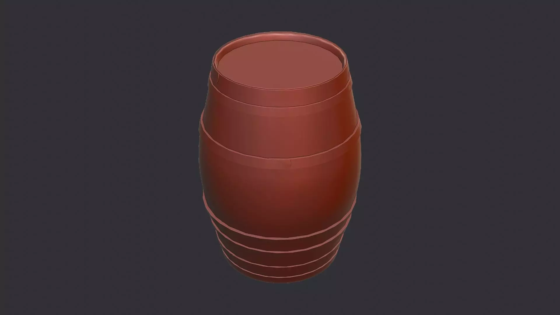 Wooden Barrel Rustic Oak Prop Low-poly 3D model_6