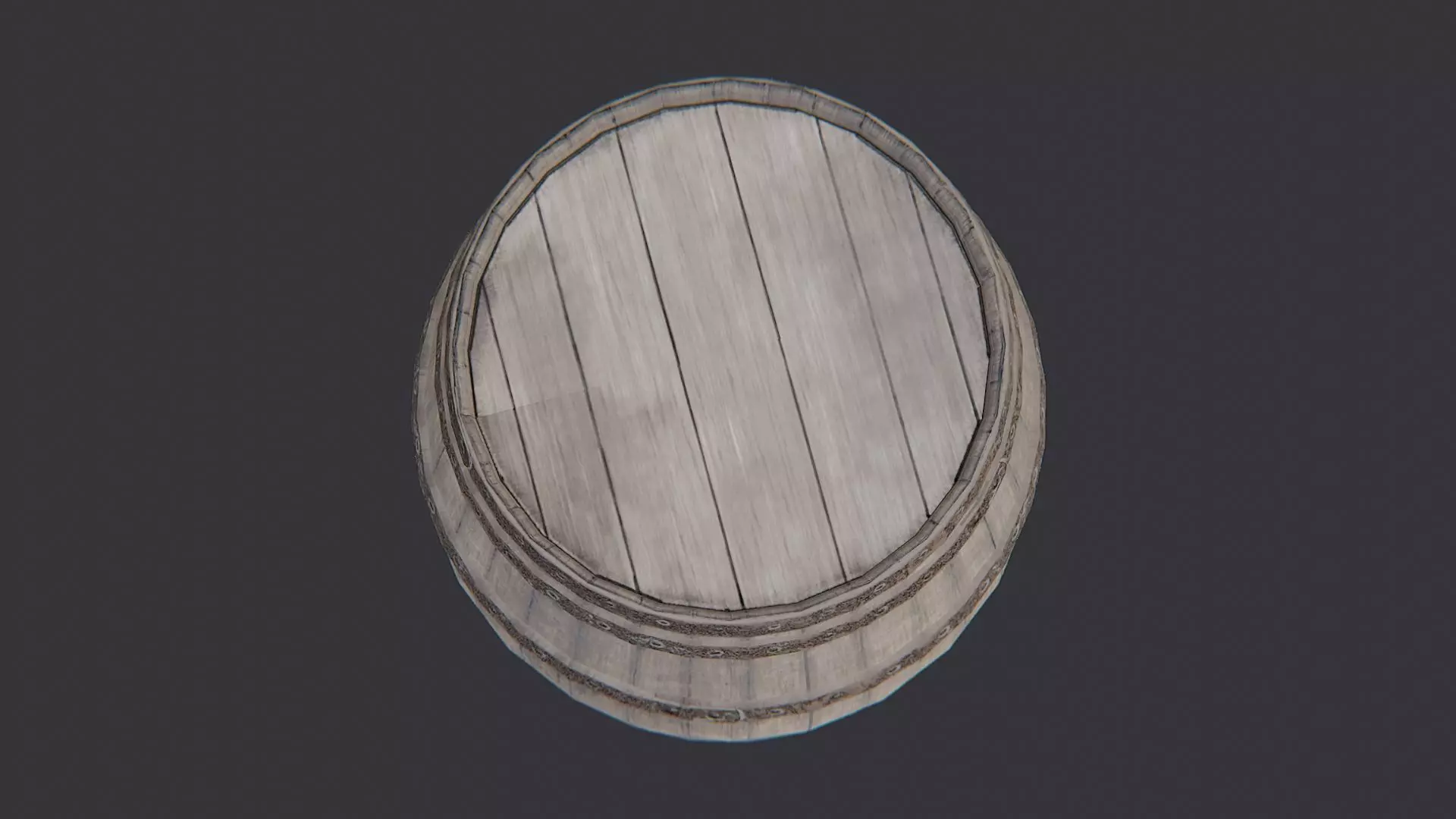 Wooden Barrel Rustic Oak Prop Low-poly 3D model_4