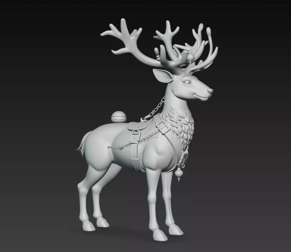 Regal Reindeer - Christmas Holiday 3D Model 3D print model_7